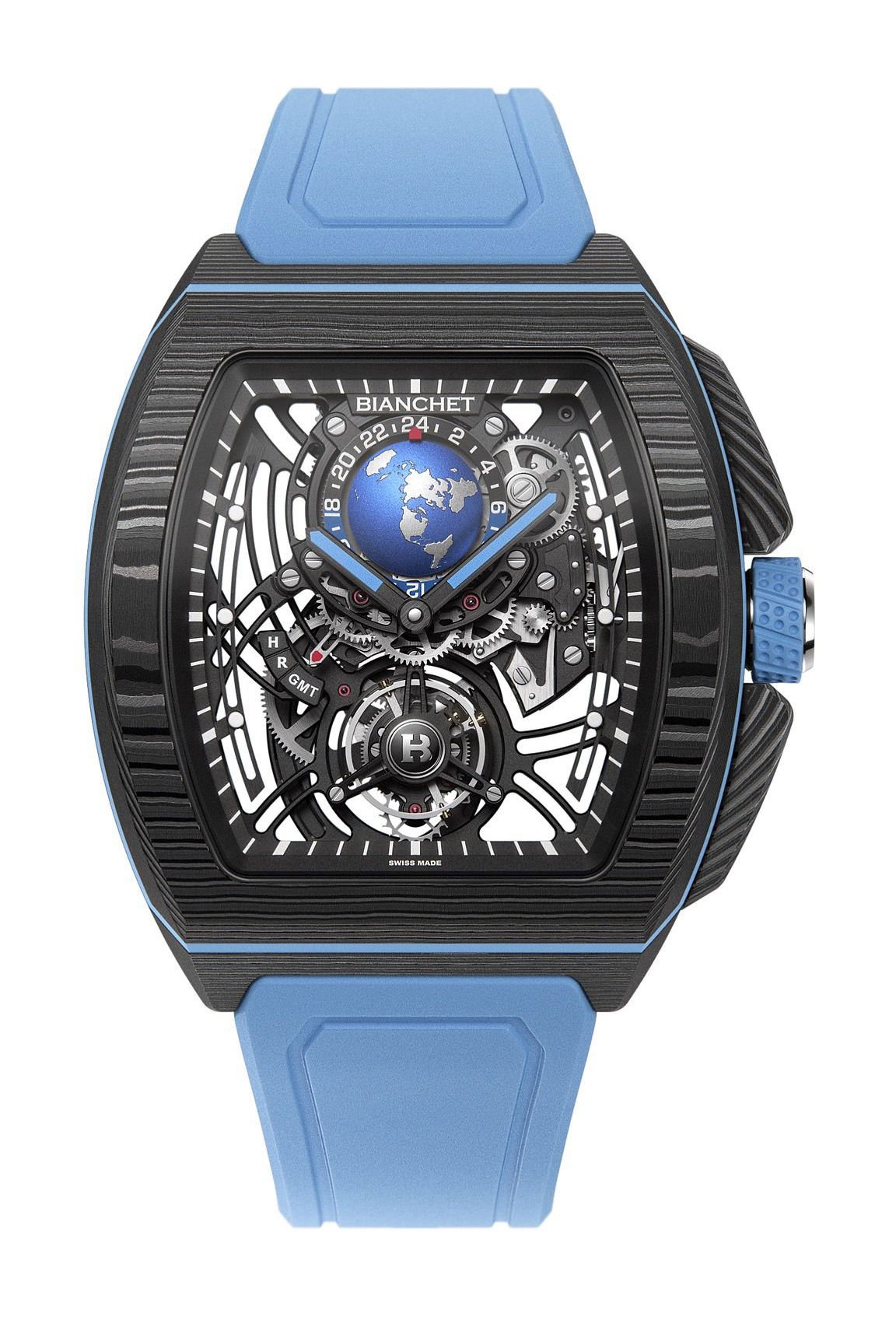 Bianchet Flying Tourbillon Sport Gmt Carbon Sky Blue Black