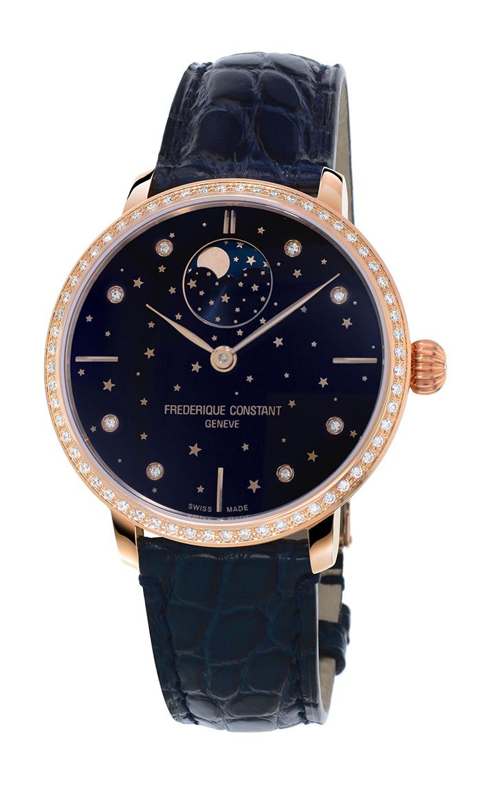 Frederique Constant Slimline Moonphase Stars Manufacture Blue