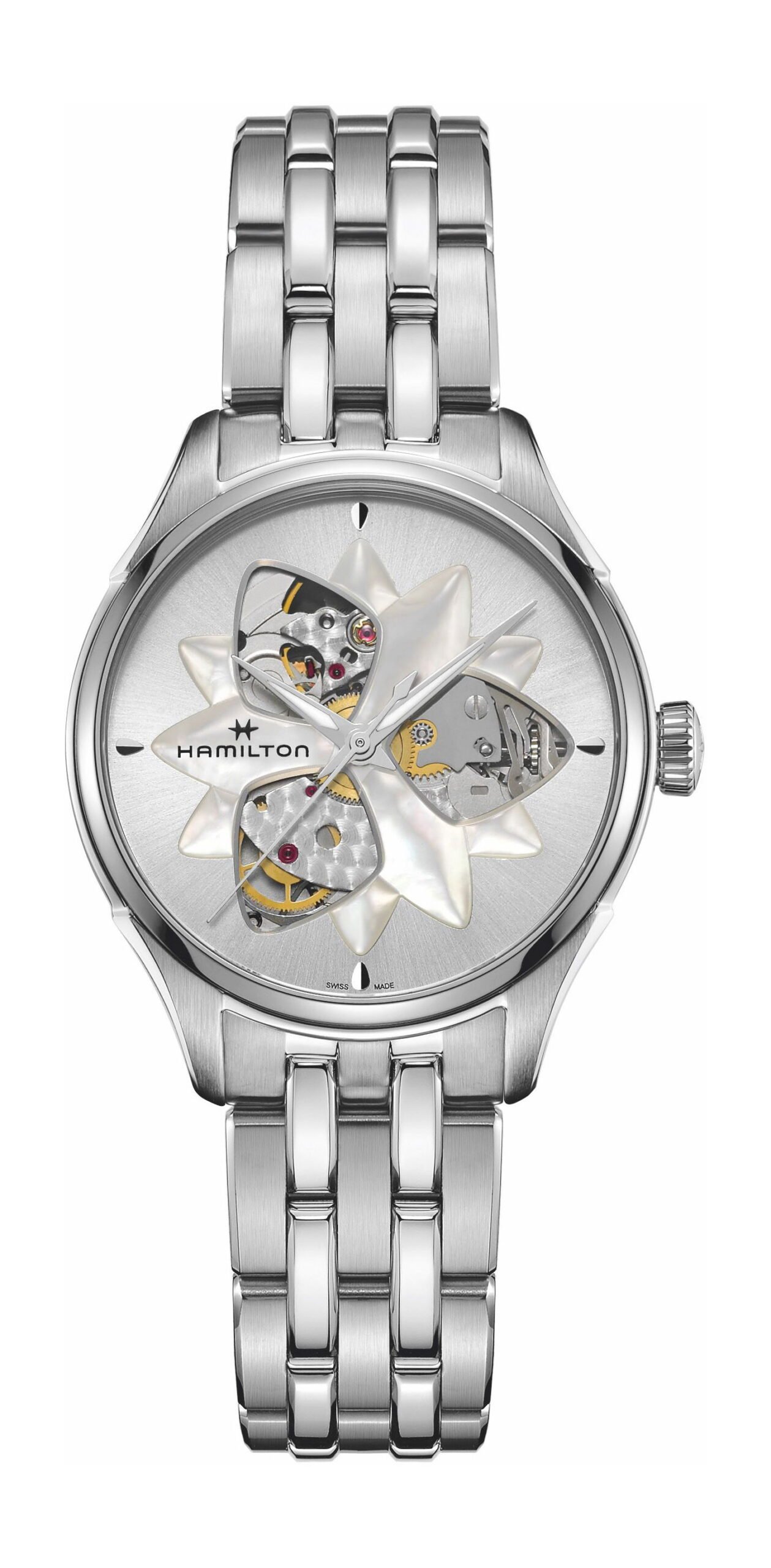 Hamilton Jazzmaster Open Heart Auto Lady White