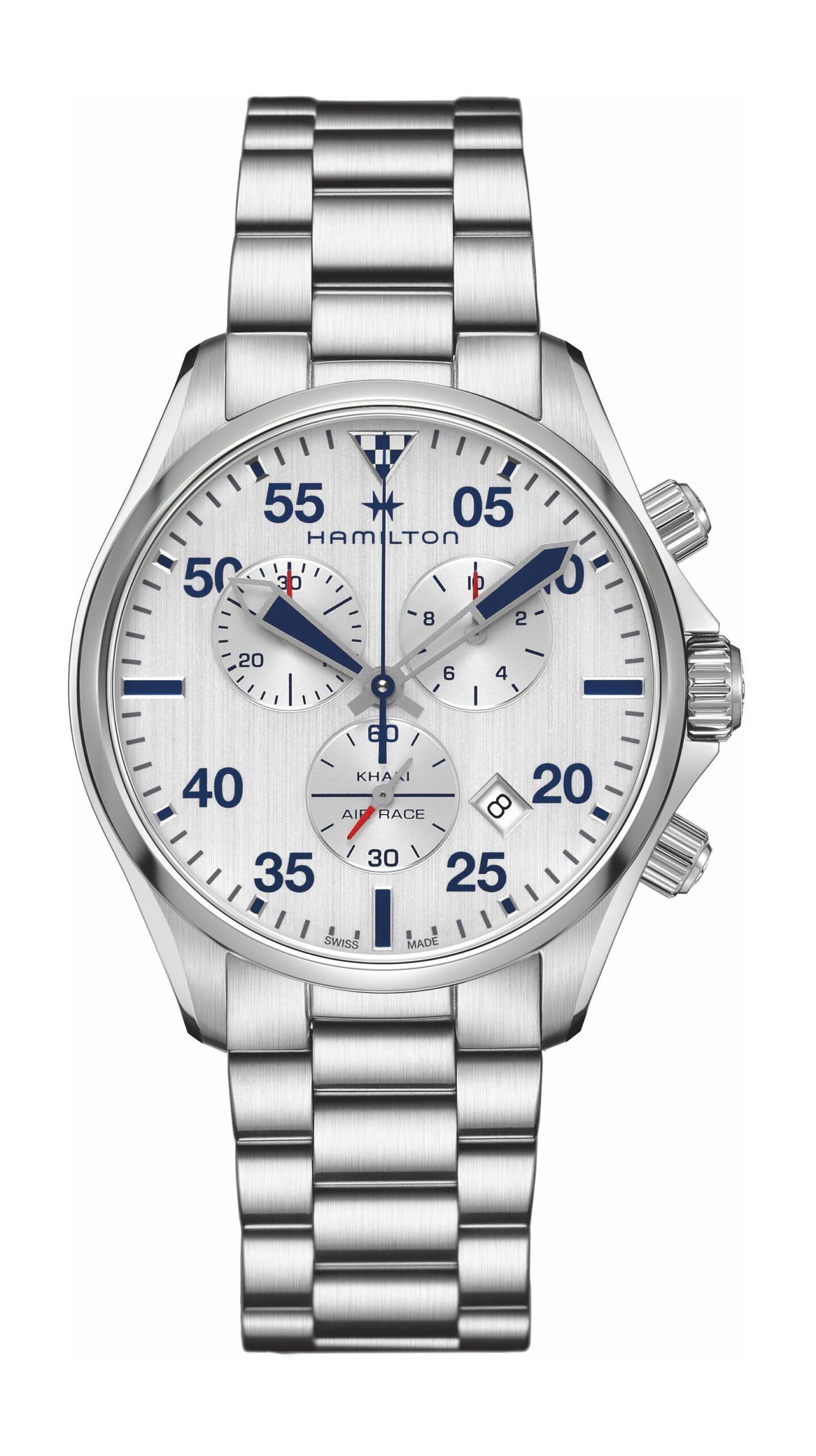 Hamilton Khaki Aviation Khaki Pilot  Chrono Quartz Silver