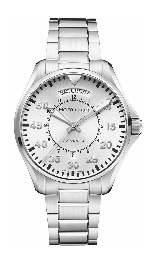 Hamilton Khaki Aviation Khaki Pilot Day Date Auto Silver
