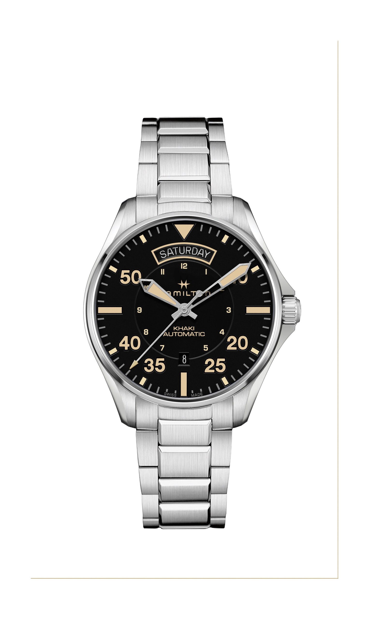 Hamilton Khaki Aviation Khaki Pilot Day Date Auto Black