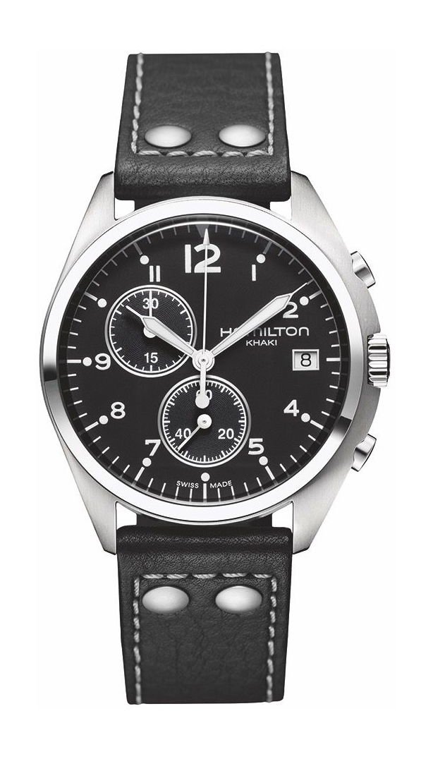 Hamilton Khaki Aviation Khaki Pilot Pioneer Chrono Quartz Black