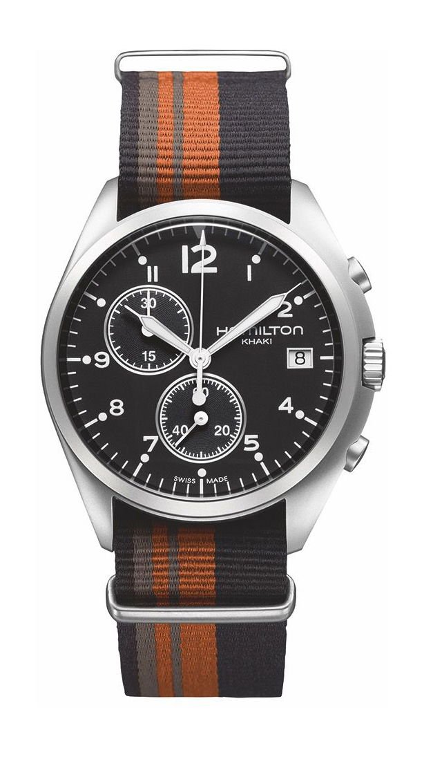 Hamilton Khaki Aviation Khaki Pilot Pioneer Chrono Quartz Black