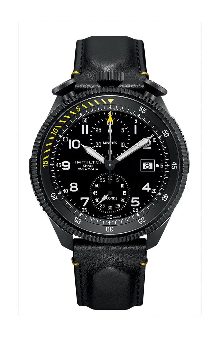 Hamilton Khaki Aviation Khaki Takeoff Auto Chrono Black