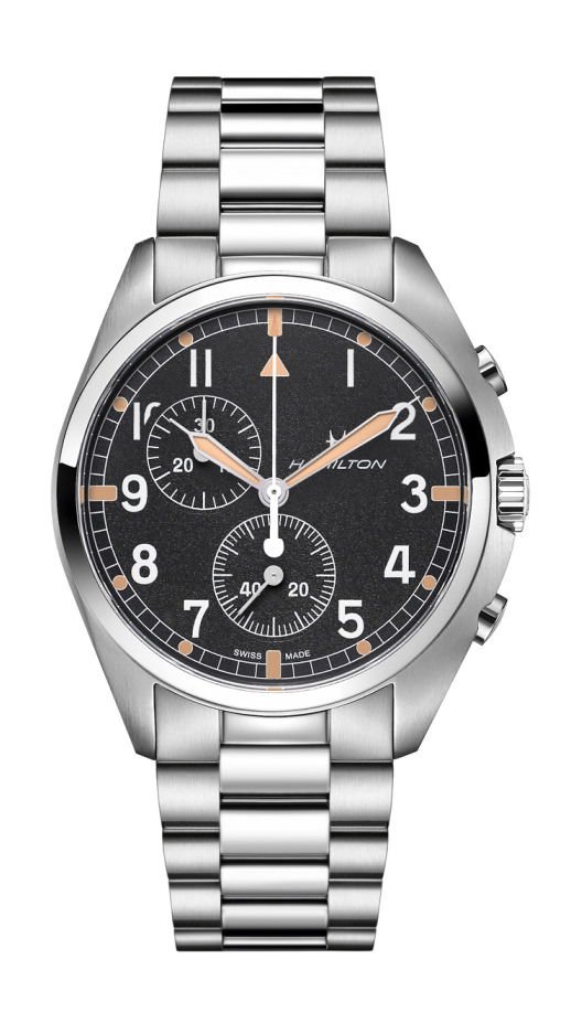 Hamilton Khaki Aviation Pilot Pioneer Chrono Quartz Black