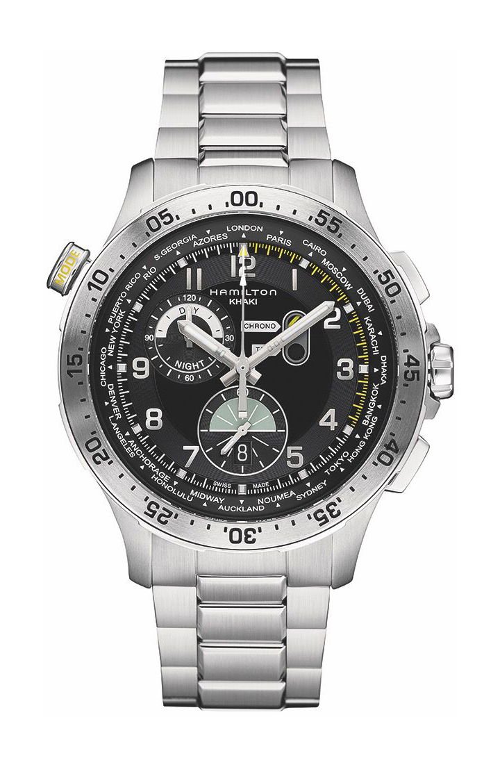 Hamilton Khaki Aviation Worldtimer Black