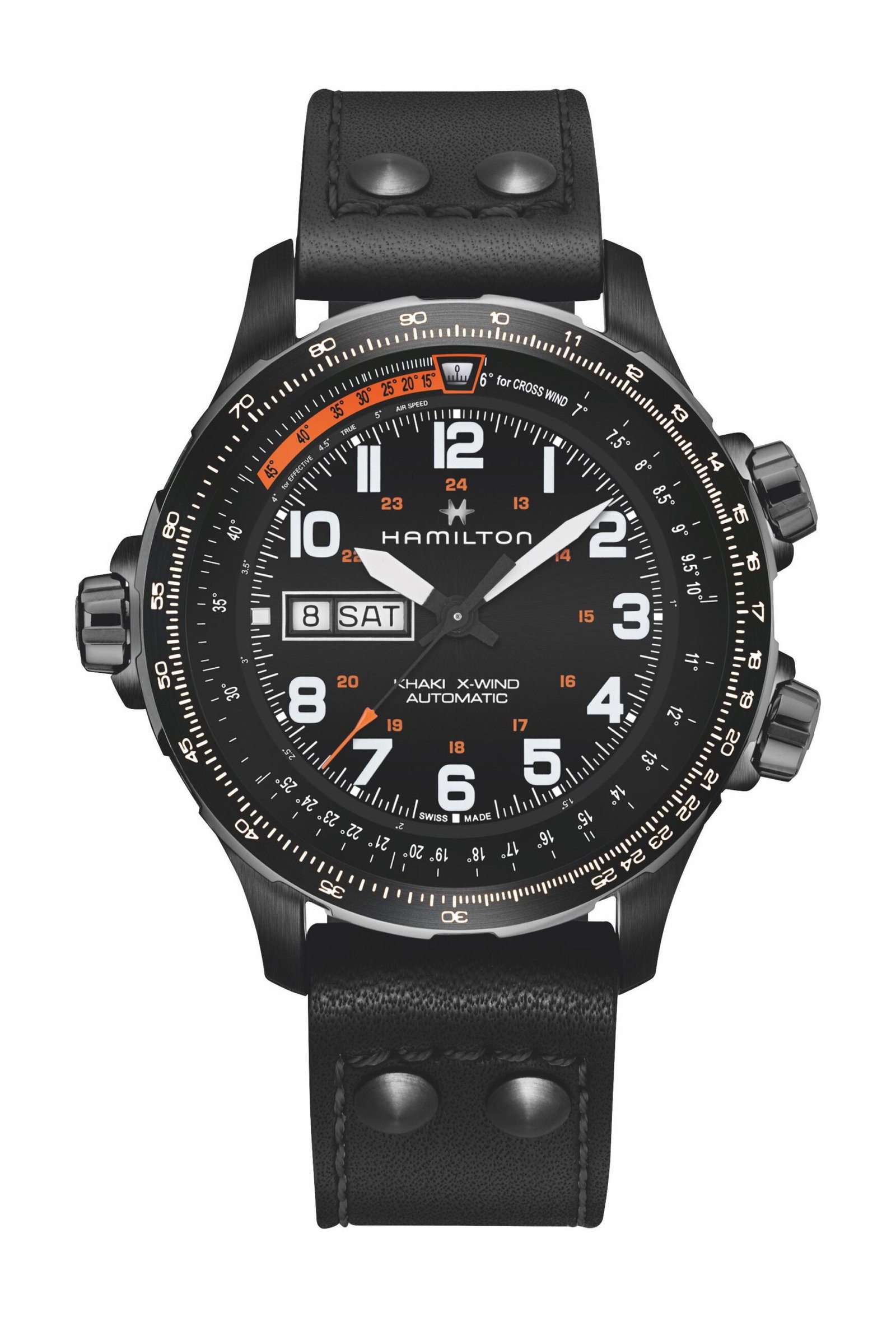 Hamilton Khaki Aviation X-Wind  Day Date 45Mm Black