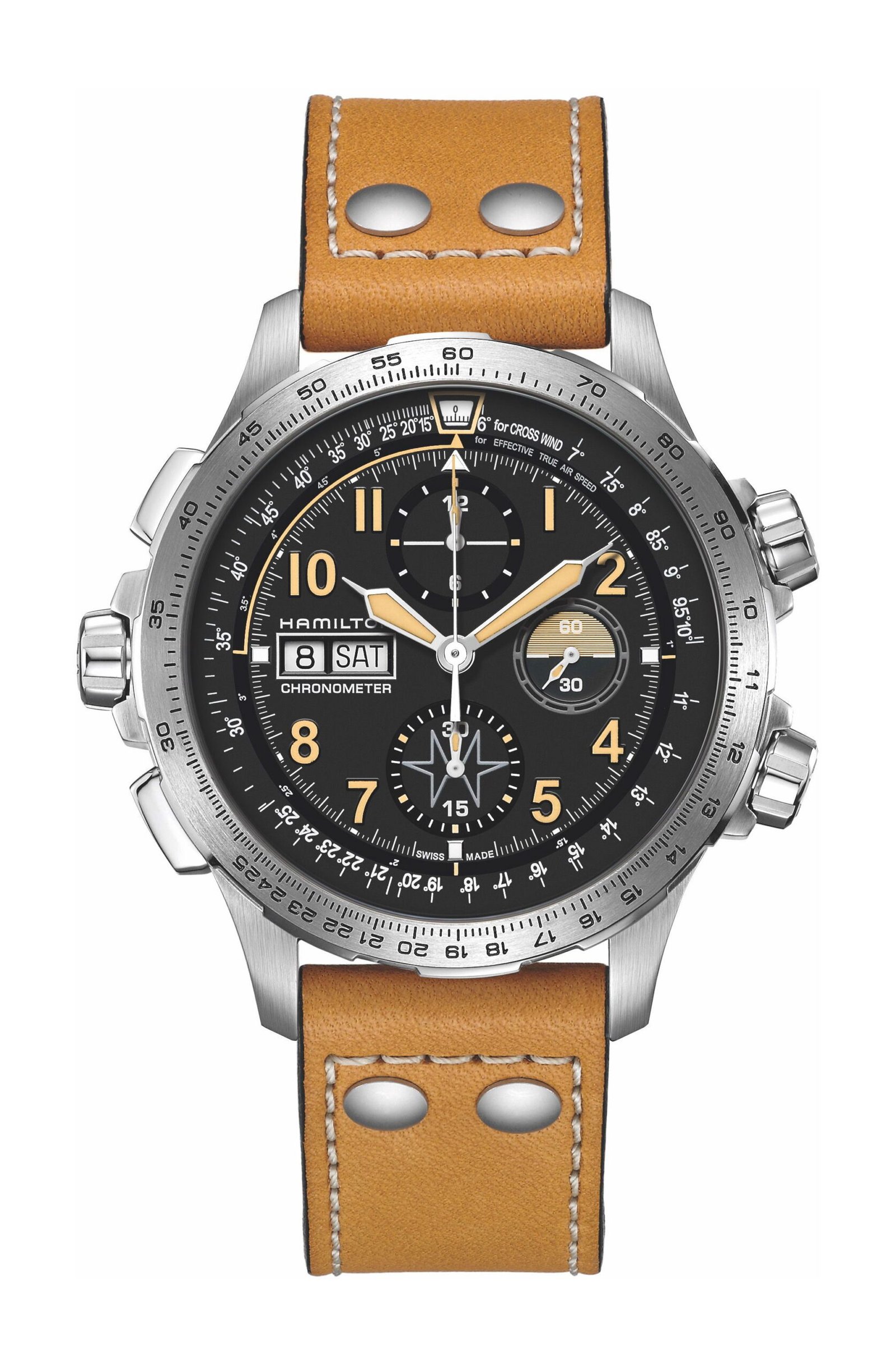 Hamilton Khaki Aviation X-Wind Day Date Auto Chrono Black