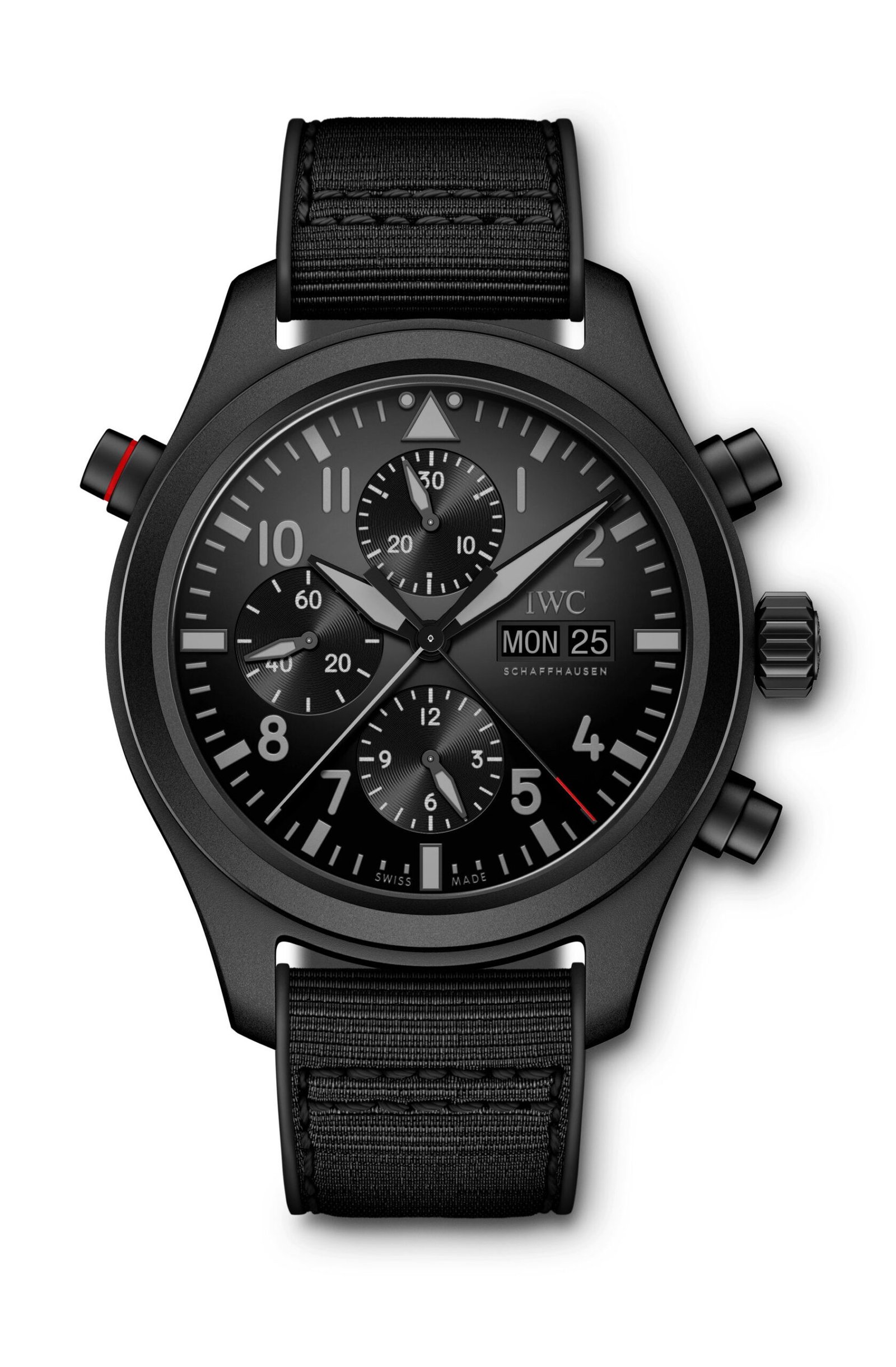 Iwc Schaffhausen Pilot’S Watch Double Chronograph Top Gun Ceratanium Black