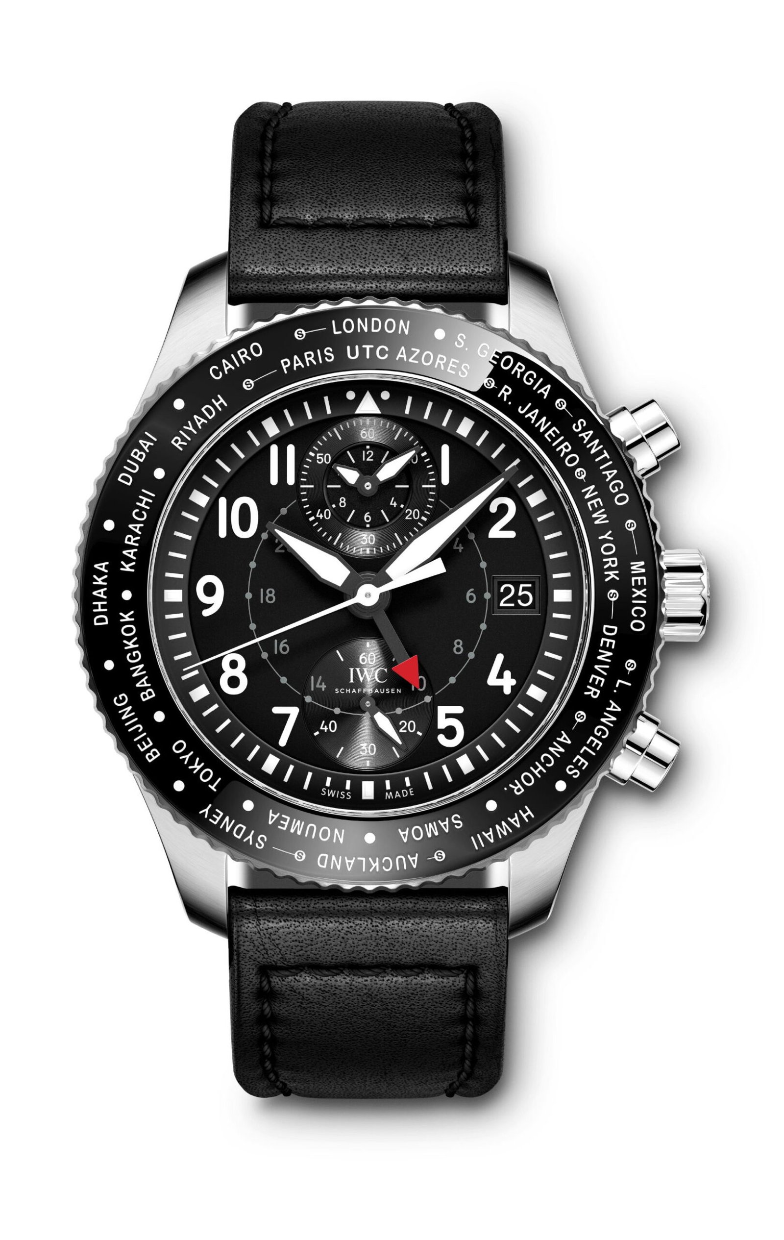 Iwc Schaffhausen Pilot’S Watch Timezoner Chronograph Black