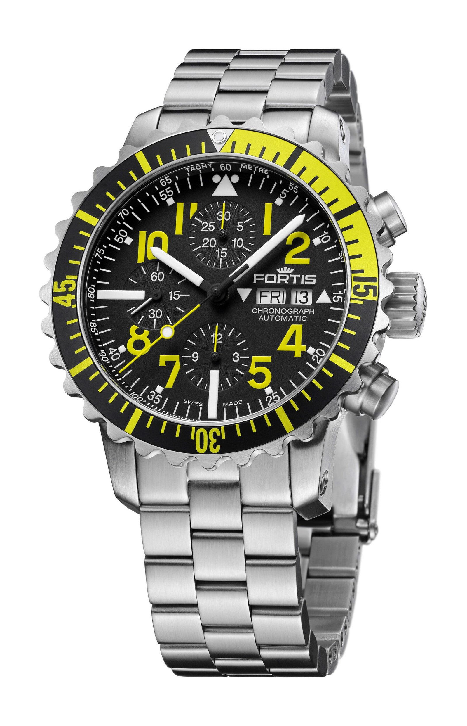 Fortis Marinemaster Yellow Chronograph Black