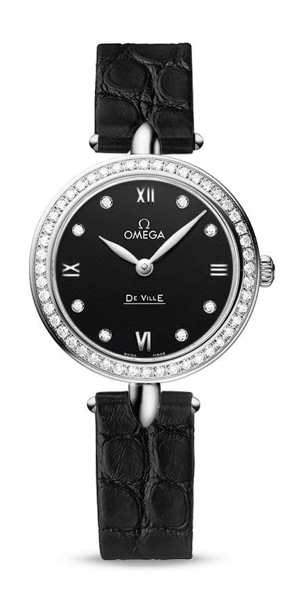 Omega De Villeprestigequartz 27.4 Mmdewdrop Black