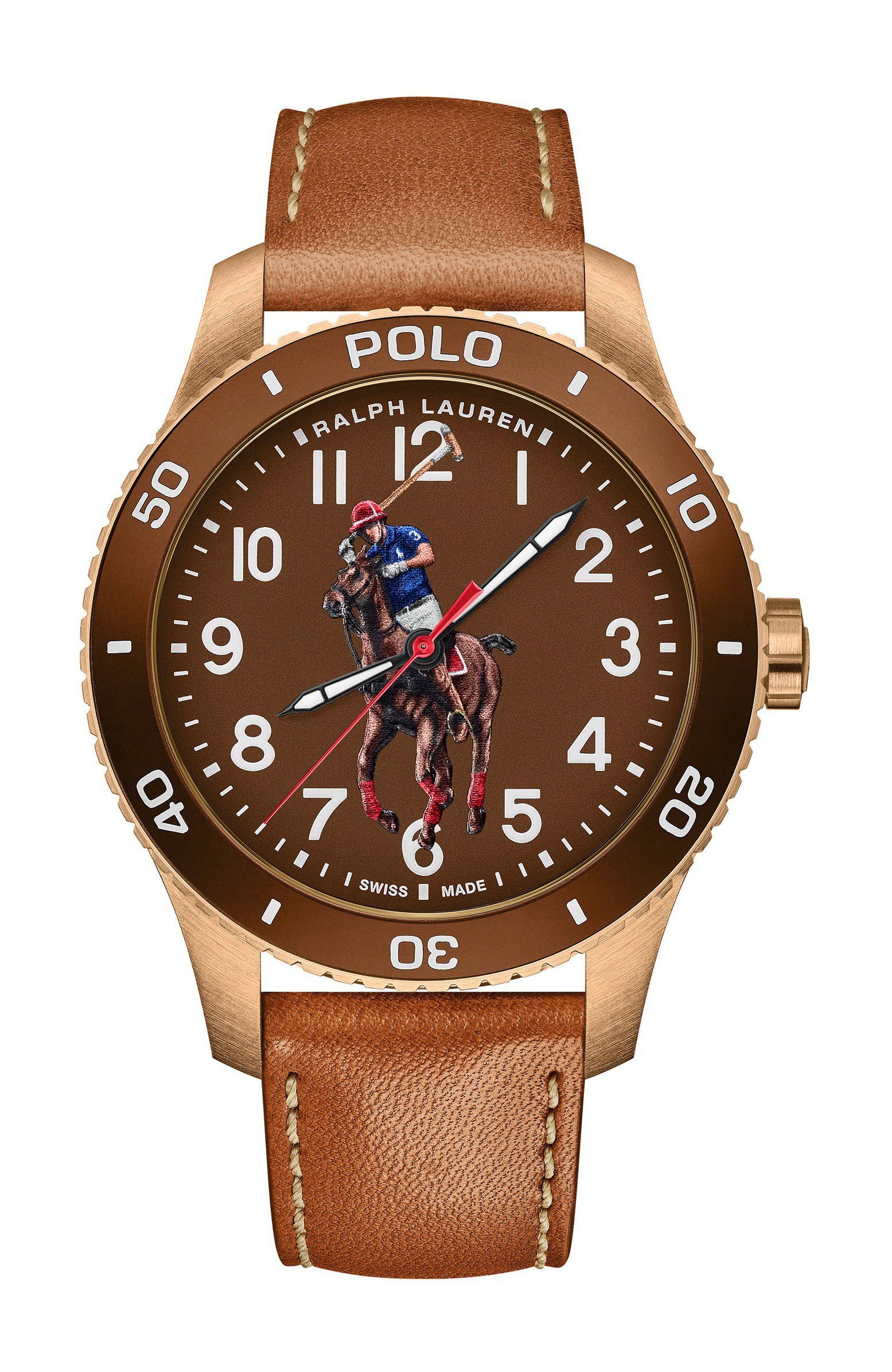 Ralph Lauren Pony Player Artistic Dial, Brown