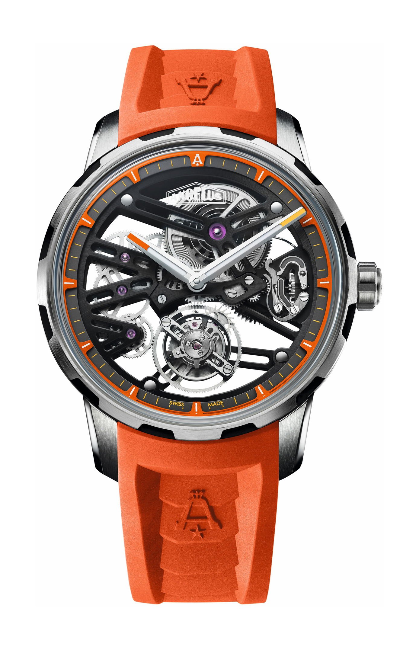 Angelus U41 Orange Vibrant Structure Tourbillon Skeleton