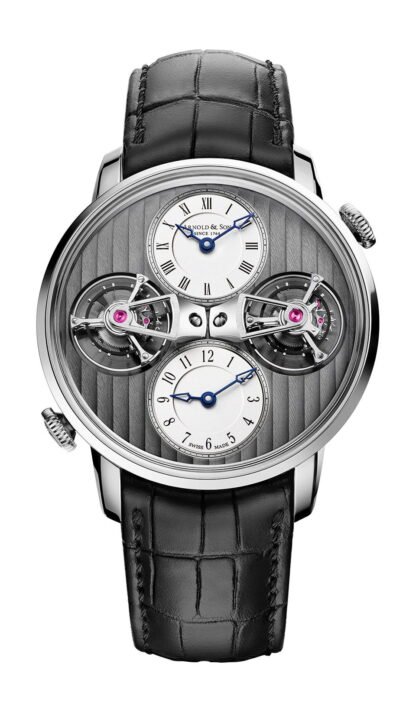 Arnold & Son Double Tourbillon White Gold Silver, White