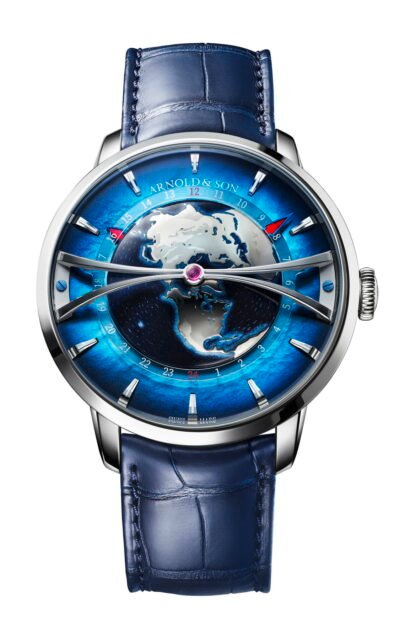 Arnold & Son Globetrotter Platinum Artistic Dial, Blue