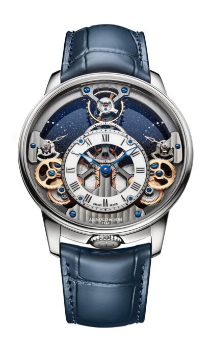 Arnold & Son Time Pyramid 42.5 Platinum Blue, White