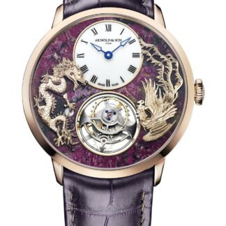 Arnold & Son Ultrathin Tourbillon Red Gold Dragon & Phoenix Eudialyte Artistic Dial, Purple, White