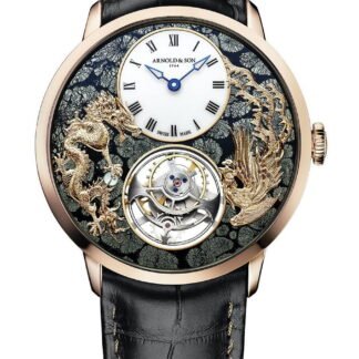 Arnold & Son Ultrathin Tourbillon Red Gold Dragon & Phoenix Marcassite Artistic Dial