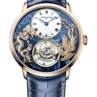 Arnold & Son Ultrathin Tourbillon Dragon & Phoenix Pietersite Artistic Dial, Blue, White