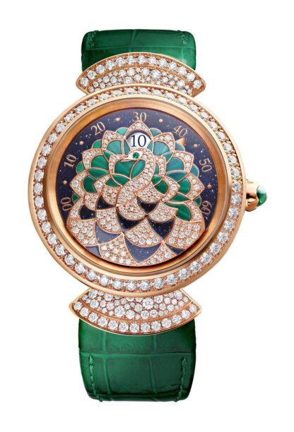 Bvlgari Divas’ Dream Peacock Precious Marquetry Jumping Hour Blue, Green