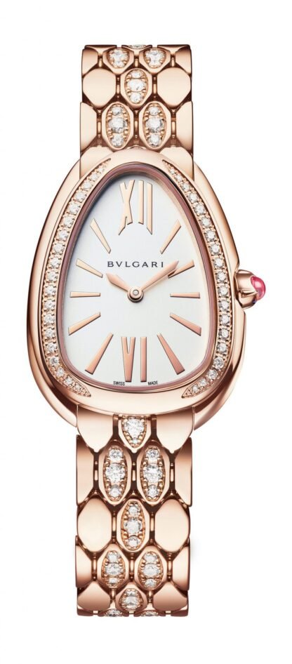 Bvlgari Serpenti Seduttori Rose Gold Semi-Paved Bracelet White