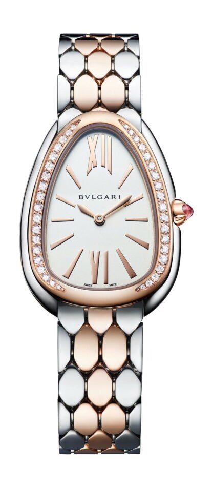 Bvlgari Serpenti Seduttori Steel And Rose Gold With Diamonds White