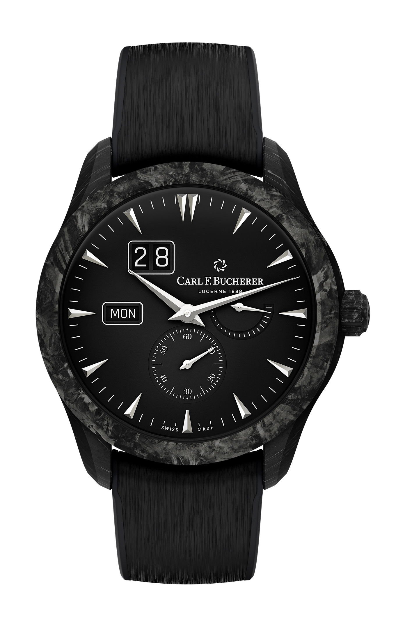 Carl F. Bucherer Manero Peripheral Big Date Black Black