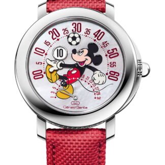 Gerald Genta Arena Bi-Retrograde Mickey Mouse Playing Football Artistic Dial, Silver