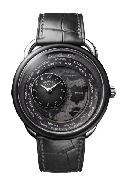 Hermès Arceau Le Temps Voyageur Artistic Dial, Black