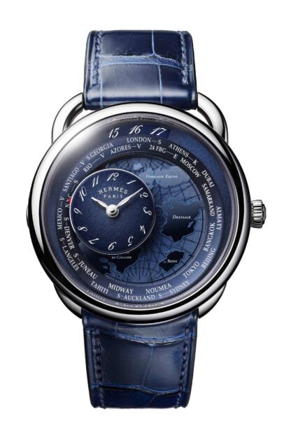Hermès Arceau Le Temps Voyageur Artistic Dial, Blue