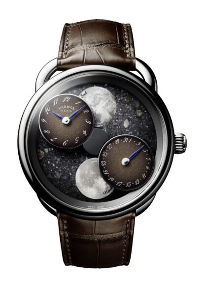 Hermès Arceau L’Heure De La Lune Lunar Meteorite Black, Brown