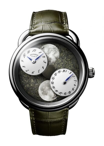 Hermès Arceau L’Heure De La Lune Martian Meteorite Green, White