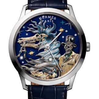 Hermès Slim D’ C’Est La Fête Artistic Dial, Blue