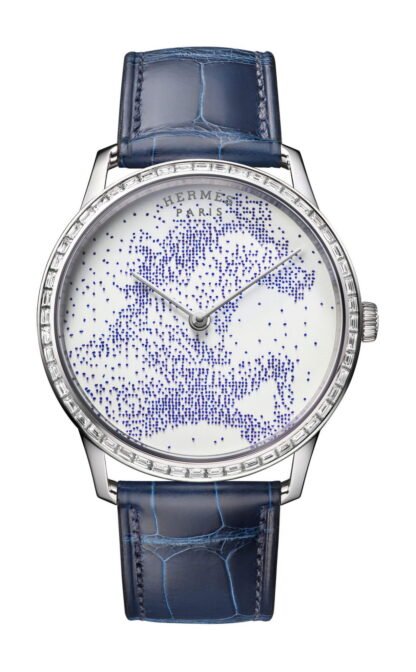 Hermès Slim D’Hermés Cheval De Légende Artistic Dial, Blue, White