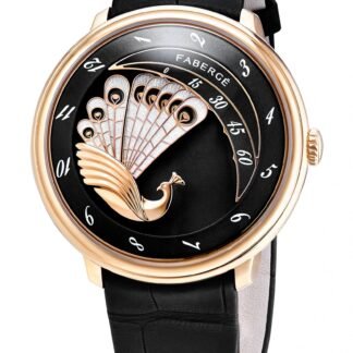 Fabergé Lady Compliquée Peacock Rose Gold Black Artistic Dial, Black