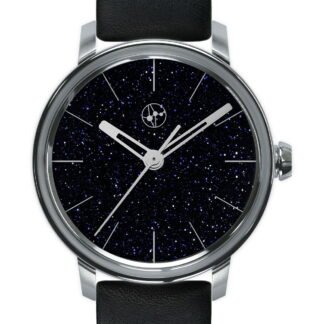 Lundis Bleus Contemporaines Ref.1120-Av “Dark Blue Aventurine Glass – Silver Markers” Blue