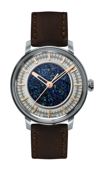 Lundis Bleus Métiers D’Art Ref.1120-Ma “Random Abstract Mosaic – Silver” Blue, White
