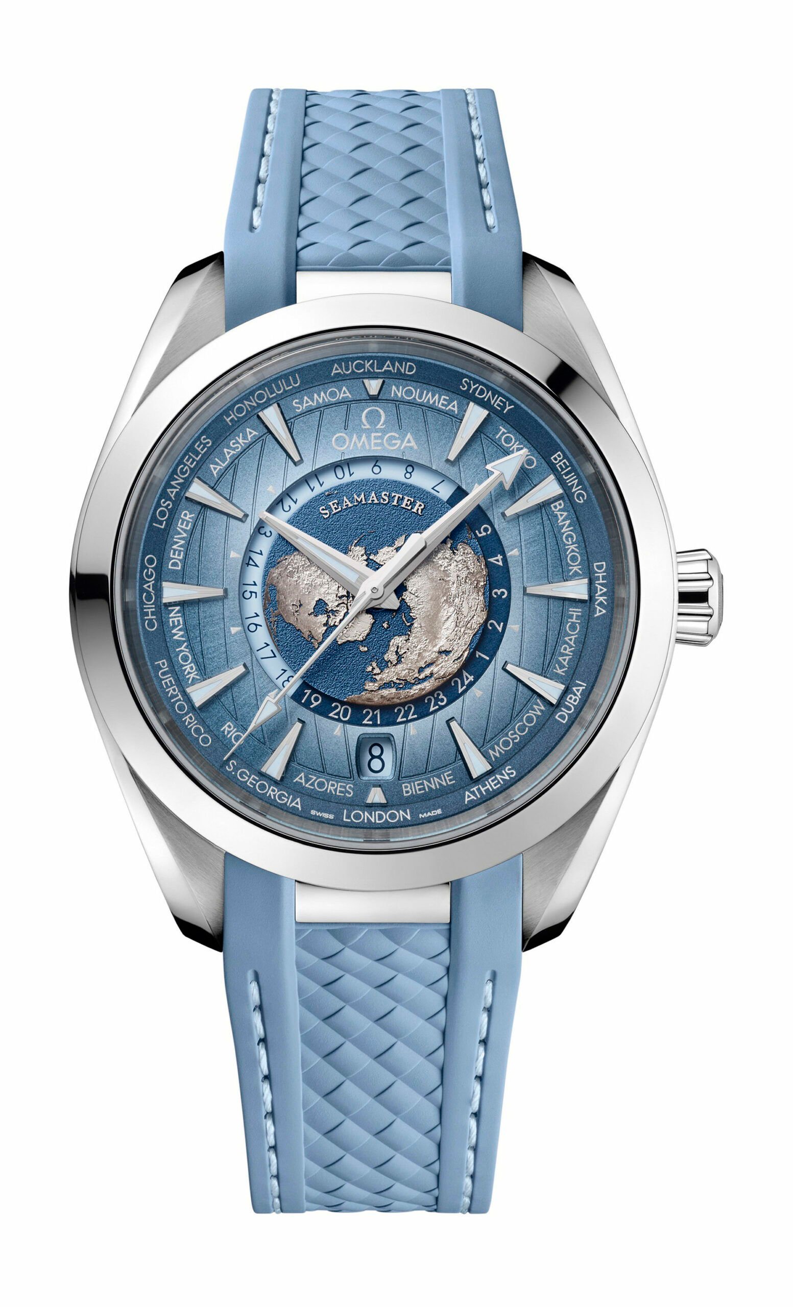 Omega Seamasteraqua Terra 150Mco-Axial Master Chronometer Gmt Worldtimersummer Blue Blue