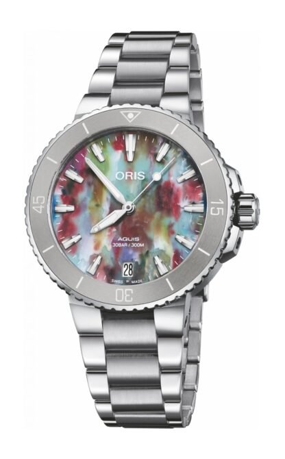 Oris Aquis Date Upcycle Artistic Dial, Blue