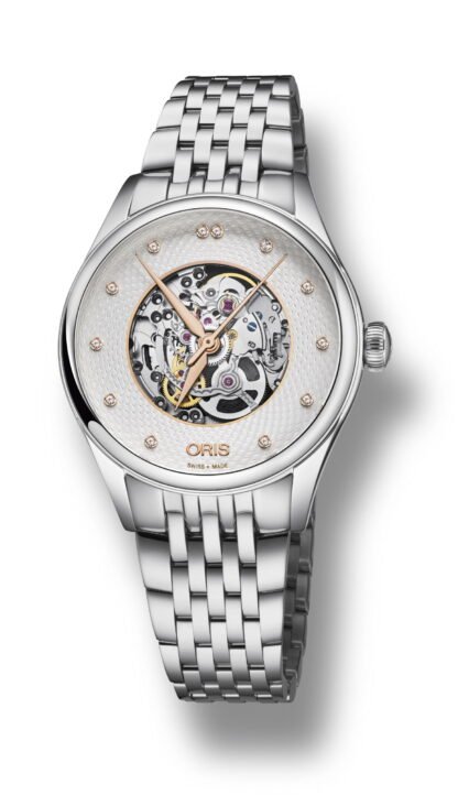 Oris Artelier Skeleton Diamonds Silver