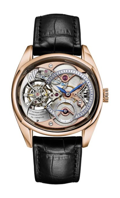 Andreas Strehler Trans-Axial Remontoir Tourbillon 18K Red Gold Silver