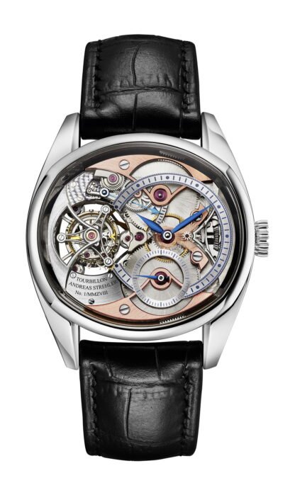 Andreas Strehler Trans-Axial Remontoir Tourbillon Platinum Silver