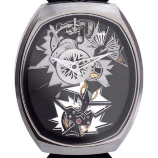 Fiona Krüger Mechanical Entropy (Black & Rhodium Movement) Artistic Dial, Black