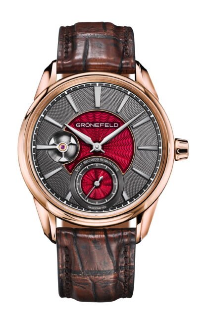 Grönefeld 1941 Remontoire Bespoke Guilloche & Enamel Rg Gray, Red