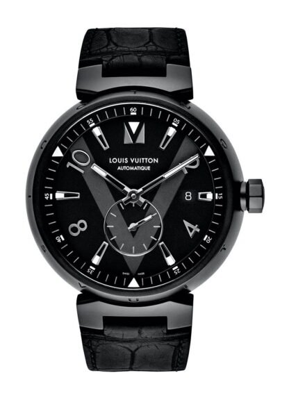 Louis Vuitton Tambour All Black Petite Seconde Black