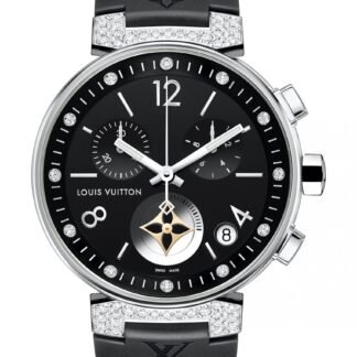 Louis Vuitton Tambour Moon Star Chronograph Noire & Diamants Black