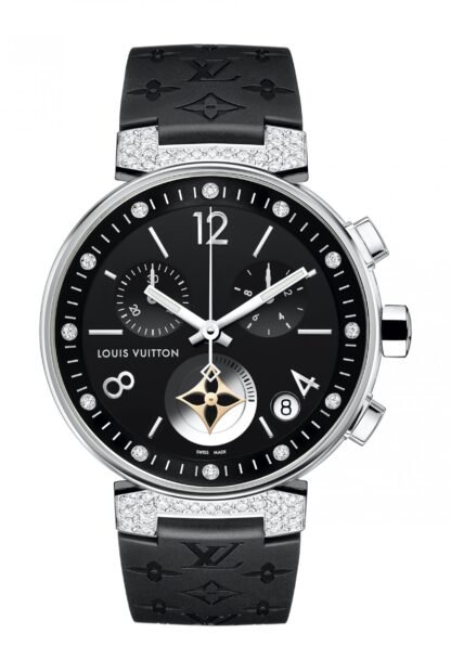 Louis Vuitton Tambour Moon Star Chronograph Noire & Diamants Black