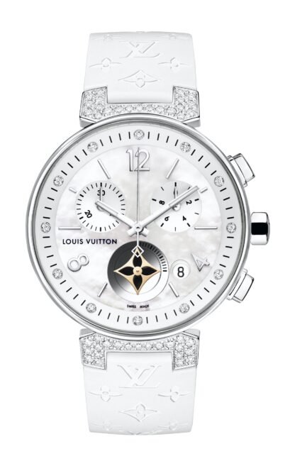 Louis Vuitton Tambour Moon Star Chronograph White White